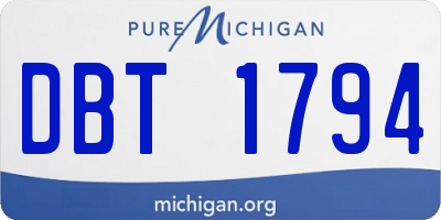 MI license plate DBT1794