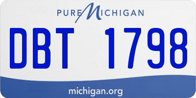 MI license plate DBT1798