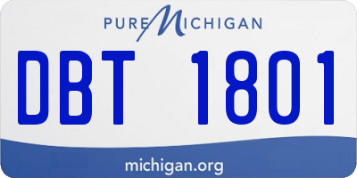 MI license plate DBT1801