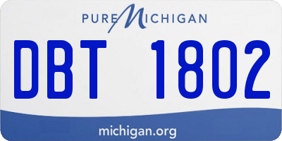 MI license plate DBT1802