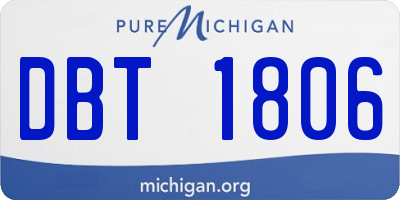 MI license plate DBT1806
