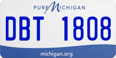 MI license plate DBT1808