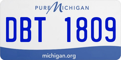 MI license plate DBT1809