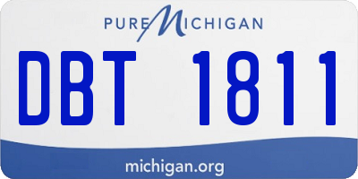 MI license plate DBT1811