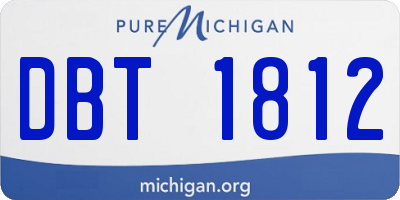 MI license plate DBT1812