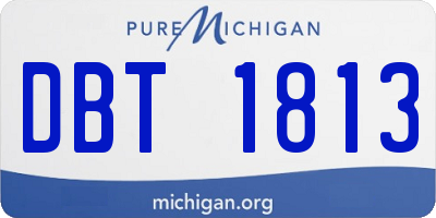 MI license plate DBT1813