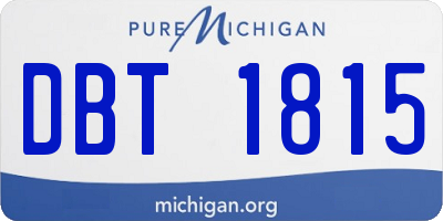 MI license plate DBT1815