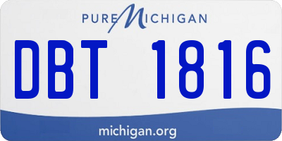 MI license plate DBT1816