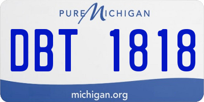 MI license plate DBT1818