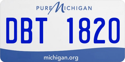 MI license plate DBT1820