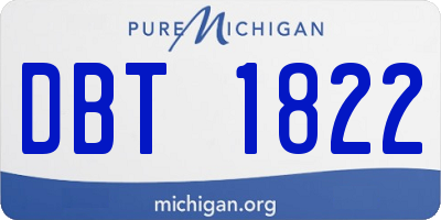 MI license plate DBT1822