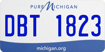 MI license plate DBT1823