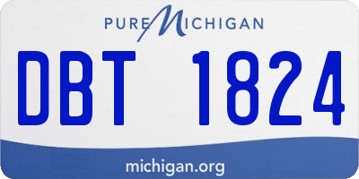 MI license plate DBT1824