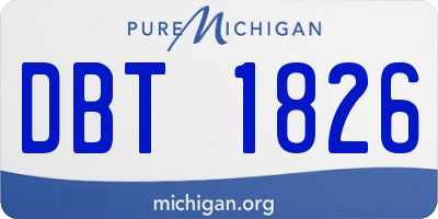 MI license plate DBT1826