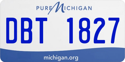 MI license plate DBT1827
