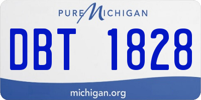 MI license plate DBT1828