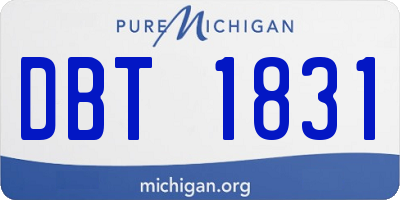 MI license plate DBT1831