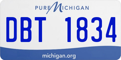 MI license plate DBT1834