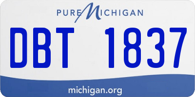 MI license plate DBT1837