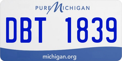 MI license plate DBT1839
