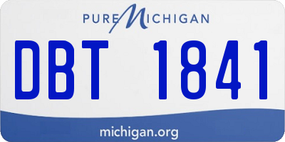MI license plate DBT1841