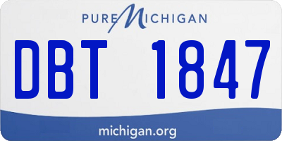 MI license plate DBT1847