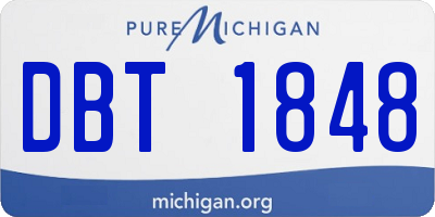 MI license plate DBT1848