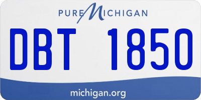 MI license plate DBT1850