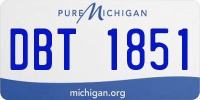 MI license plate DBT1851