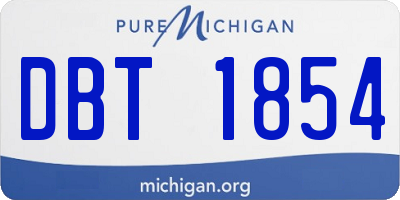 MI license plate DBT1854
