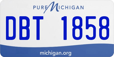 MI license plate DBT1858
