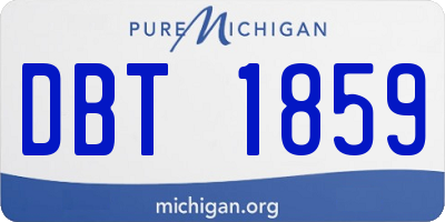 MI license plate DBT1859