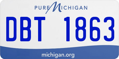 MI license plate DBT1863