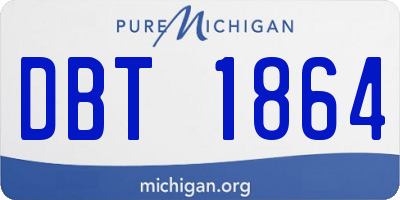 MI license plate DBT1864