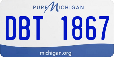 MI license plate DBT1867