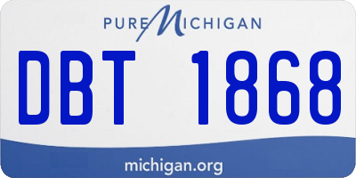 MI license plate DBT1868