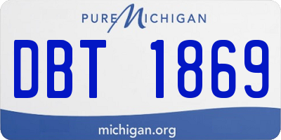 MI license plate DBT1869