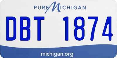 MI license plate DBT1874