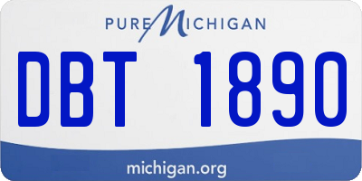 MI license plate DBT1890