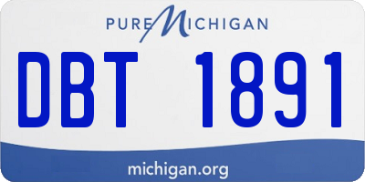 MI license plate DBT1891