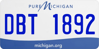 MI license plate DBT1892