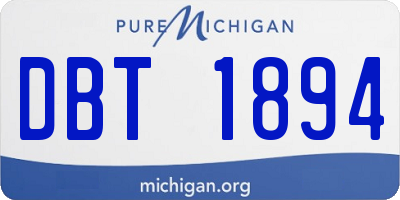 MI license plate DBT1894