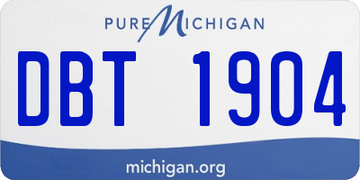 MI license plate DBT1904
