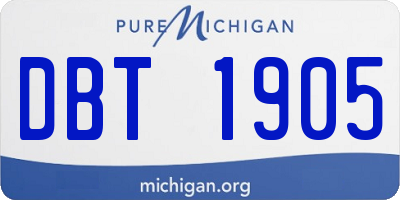 MI license plate DBT1905