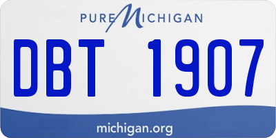 MI license plate DBT1907