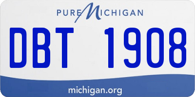MI license plate DBT1908