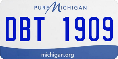 MI license plate DBT1909