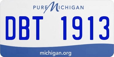MI license plate DBT1913