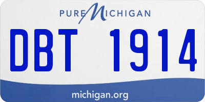 MI license plate DBT1914