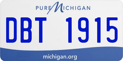 MI license plate DBT1915